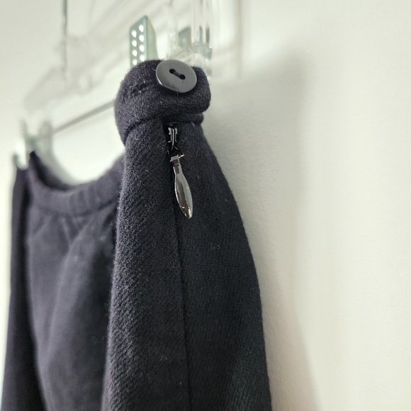 Vintage 90s Pendleton Black Floral Embroidered Midi Skirt Wool Cottage Size 14 - Picture 5 of 11